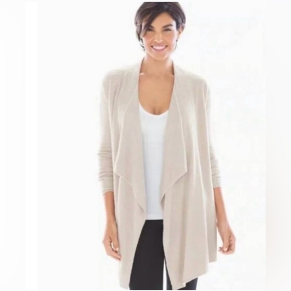 Barefoot Dreams Sweaters - Barefoot Dreams Bamboo Chic Lite Beige Open Cardigan Size S/M